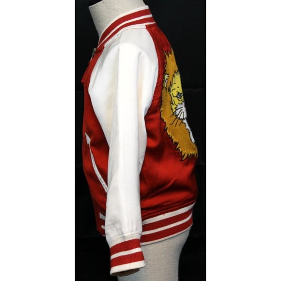 OshKosh B'Gosh Toddler Sz 2T Lion Red & White Letterman Varsity Style Zip Jacket - Picture 4 of 10